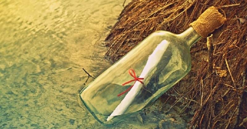 signs from the universe - message in a bottle