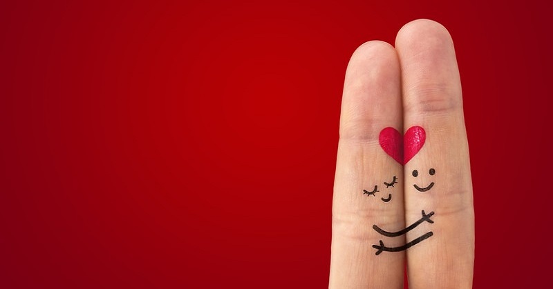 love illustrated by fingers
