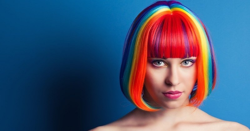 woman with brightly colored hair