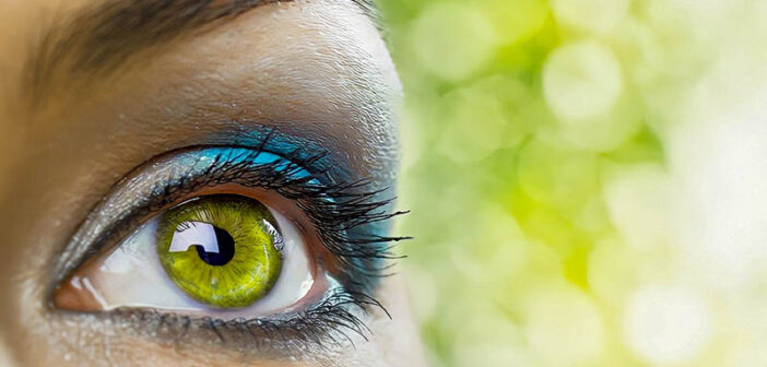 close-up of green eye illustrating intuition
