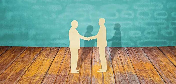 illustration of handshake showing concept of judgment