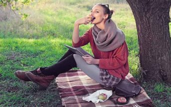 woman having picnic alone - concept of putting yourself first