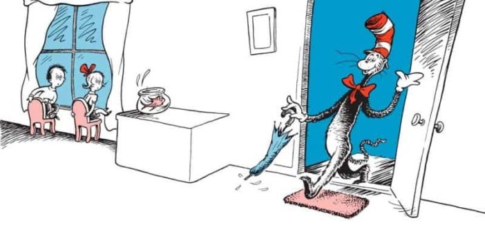 The Cat in the Hat illustration by Dr. Seuss