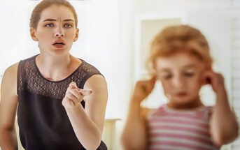 woman shouting at toddler - concept of psychological displacement