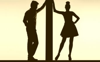 silhouette of couple separated by a wall - concept of relationship boundaries