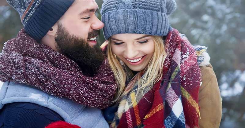 young couple falling in love