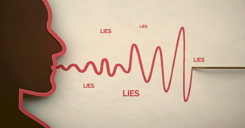 illustration of person and polygraph to signify pathological lying