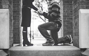 man on one knee proposing to girlfriend - concept of moving too fast