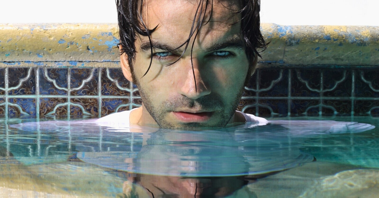narcissist man in swimming pool