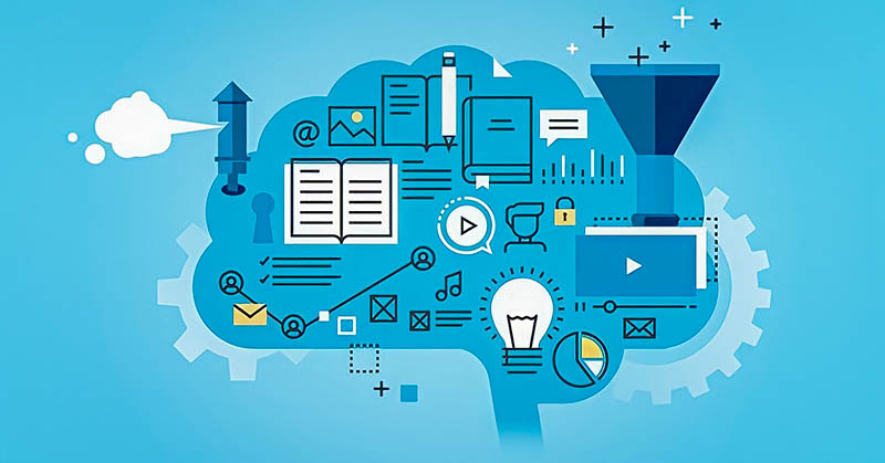 illustration of a mind as a machine to show the different types of intelligence