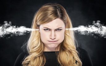 Woman with steam coming out of her ears illustrating her annoyance