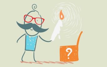illustration of a man looking in a box with a question mark on it - indicating questions about life