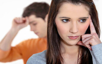 young couple where one partner has lied to the other