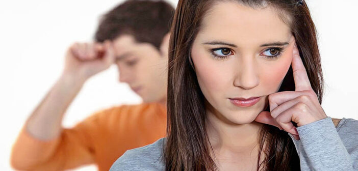 young couple where one partner has lied to the other