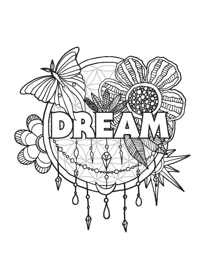 dream adult coloring page