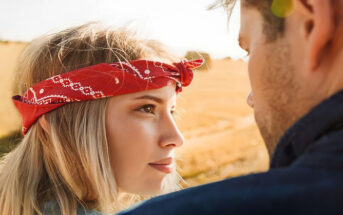 guy and girl looking at each other to illustrate taking it slow