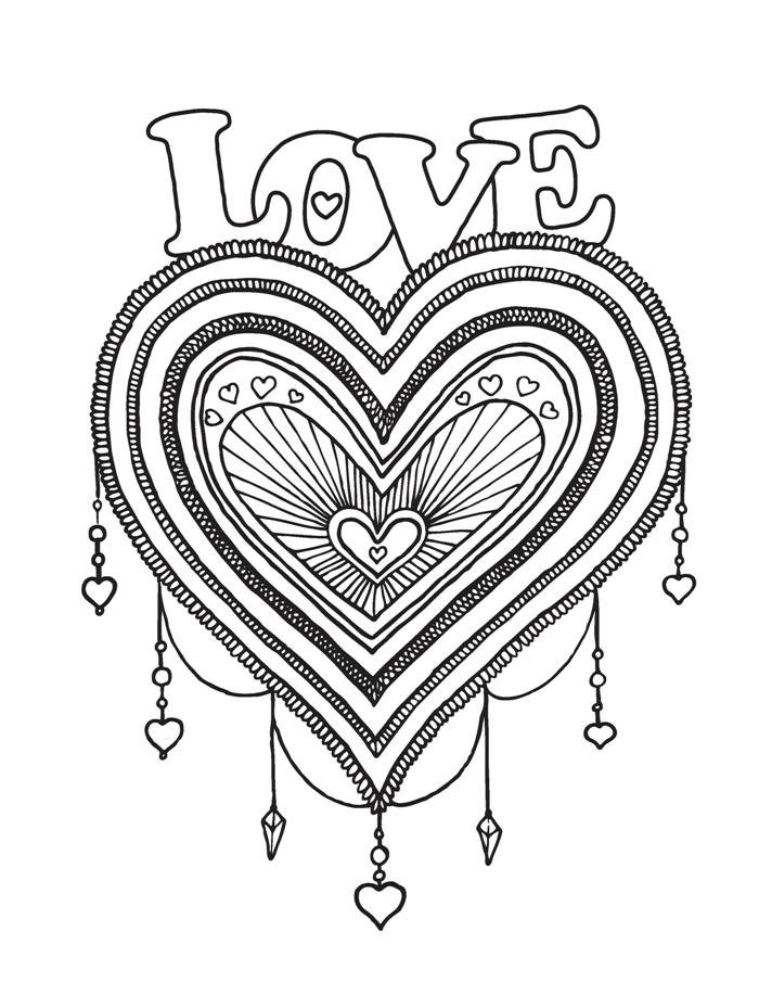 love adult coloring page