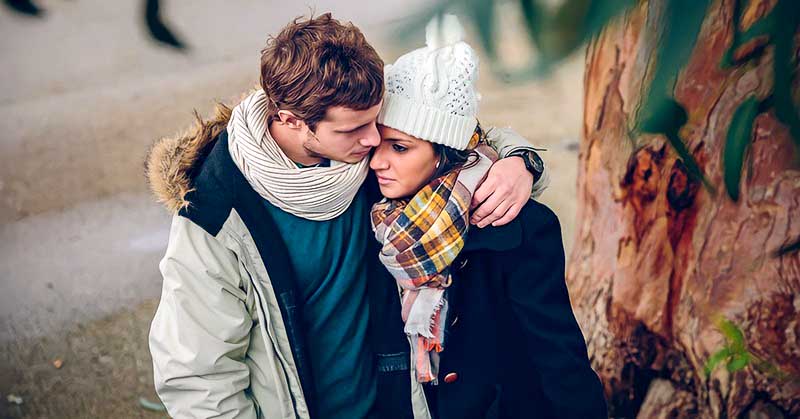 young couple in a push-pull relationship