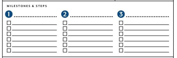 goal milestones and steps