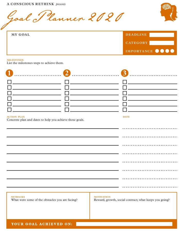 For adults setting worksheets goal Free Goal