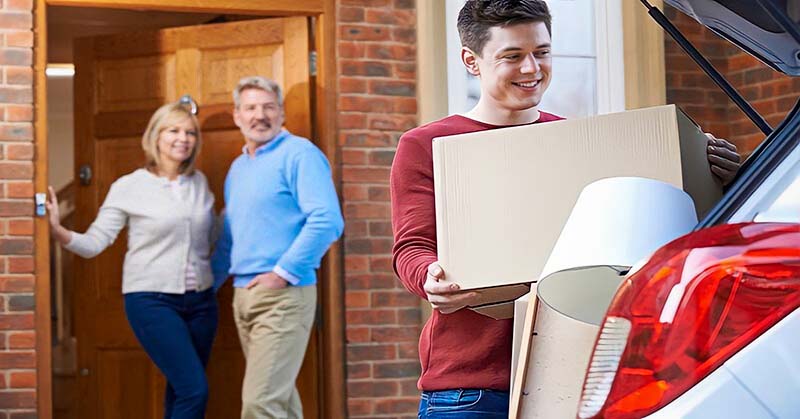 son moving out of his parents' house