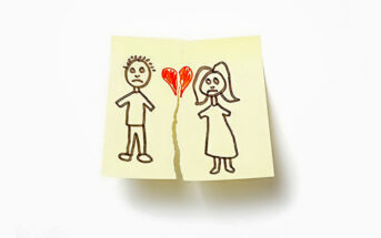 cartoon illustration of the breakup of a long term relationship