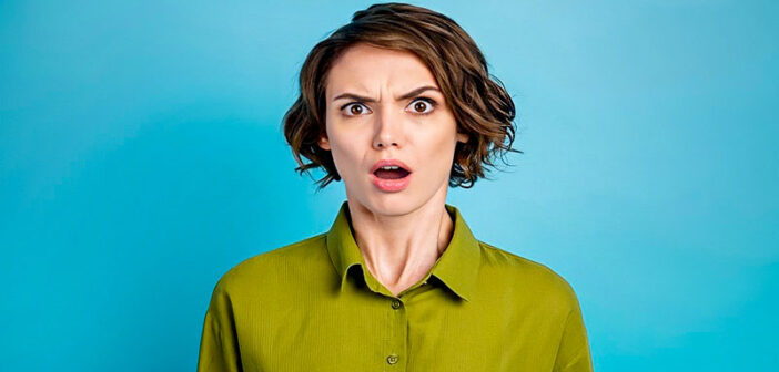 woman looking confused and ditzy - illustrating being scatterbrained