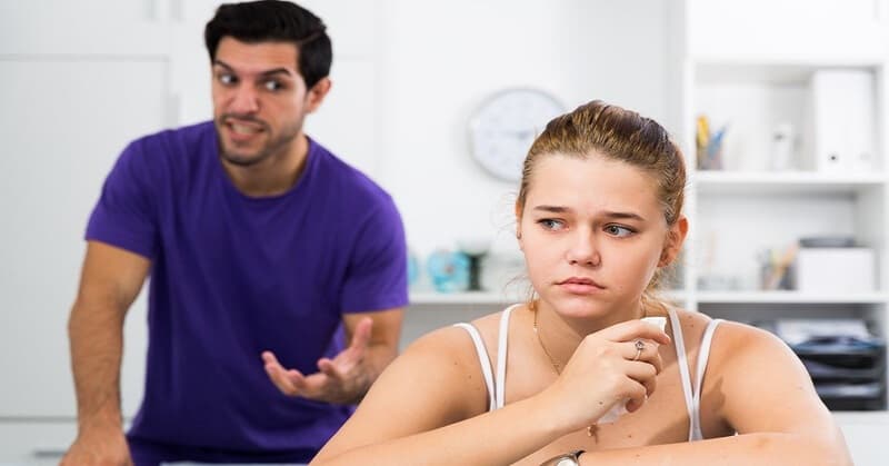 boyfriend calling girlfriend names in act of verbal abuse