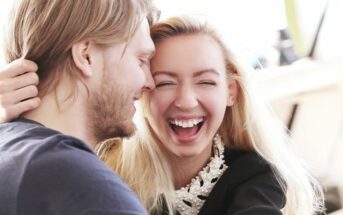 couple laughing and smiling