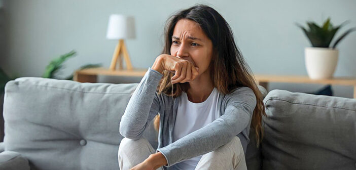 young woman feeling guilty after a breakup
