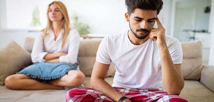 man looking forlorn because he doesn't love his wife anymore
