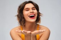 joyful smiling woman who is happy with her life