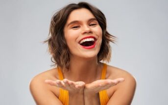 joyful smiling woman who is happy with her life