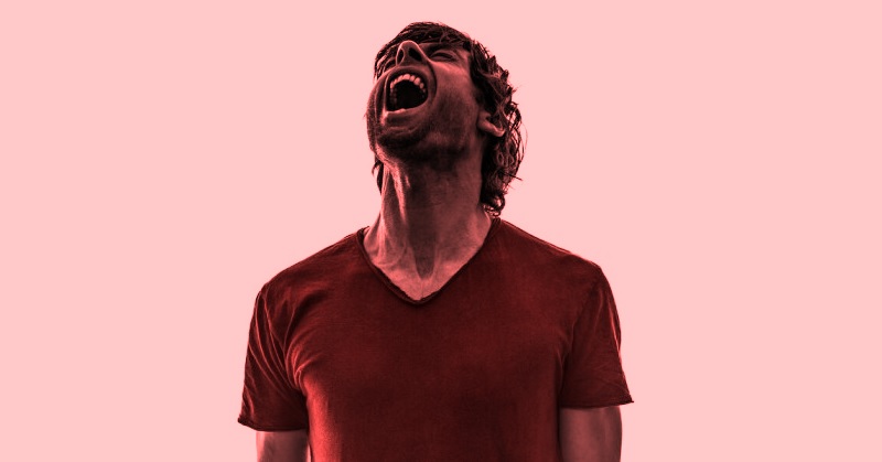 a man screaming - illustrating the saying hurt people hurt people