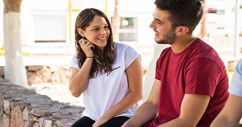 guy and girl in the talking stage