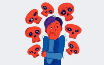 illustration of thanatophobia - death anxiety