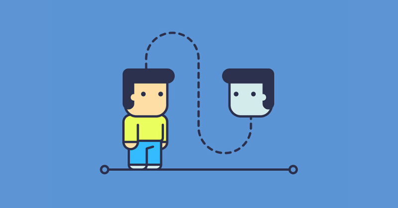 illustration of a person talking to themselves