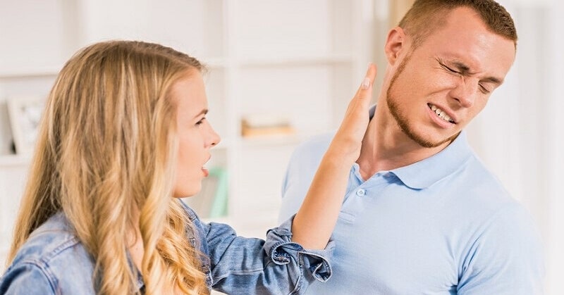 girlfriend slapping her boyfriend