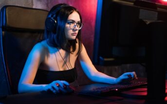 woman getting obsessed with a video game