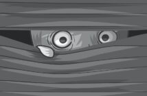 cartoon of a paranoid person looking through blinds thinking that everyone is out to get them