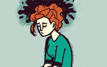 illustration of woman with mental health issues who wants bad things to happen to her