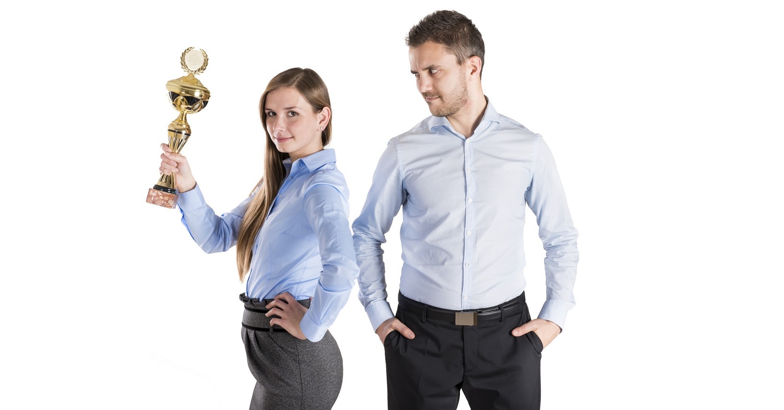 man jealous of his female colleague who won an award