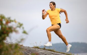 disciplined woman jogger running up hill